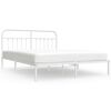 vidaXL Metal Bed Frame without Mattress with Headboard White 160x200cm