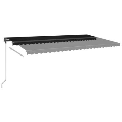 vidaXL Automatic Retractable Awning with Posts 6x3 m Anthracite