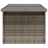 vidaXL Garden Table with Glass Top Grey 100x55x73 cm Poly Rattan