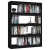 vidaXL Book Cabinet/Room Divider Black 100x30x135.5 cm Solid Pinewood