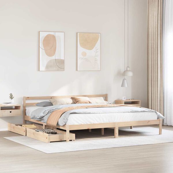 vidaXL Bed Frame without Mattress 200x200 cm Solid Wood Pine