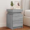 vidaXL Bedside Cabinet with LED Lights Grey Sonoma 35x39x55 cm