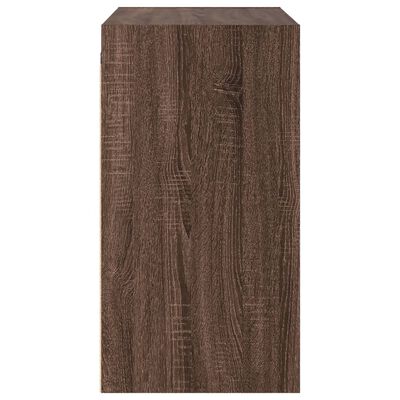 vidaXL Wall Cabinet with Glass Doors Brown Oak 68x37x68.5 cm