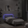 vidaXL Bed Frame without Mattress with LED Lights Concrete Grey 100x200 cm