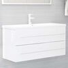 vidaXL 2 Piece Bathroom Furniture Set High Gloss White Engineered Wood