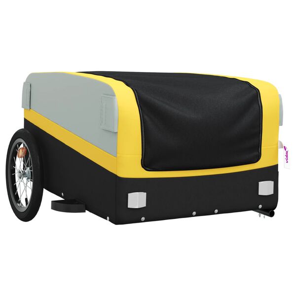vidaXL Bike Trailer Black and Yellow 45 kg Iron