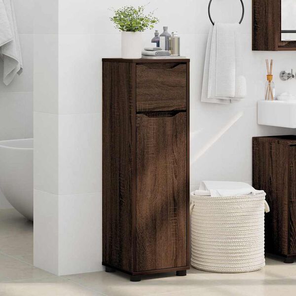vidaXL Bathroom Cabinet Brown Oak 30.5 x 30 x 101 cm Engineered Wood