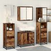 vidaXL Bathroom Furniture Set with Door 4 pcs Old Wood Engineered Wood