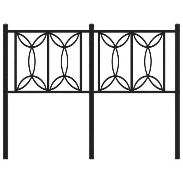 vidaXL Metal Replace Headboard Black 120 cm