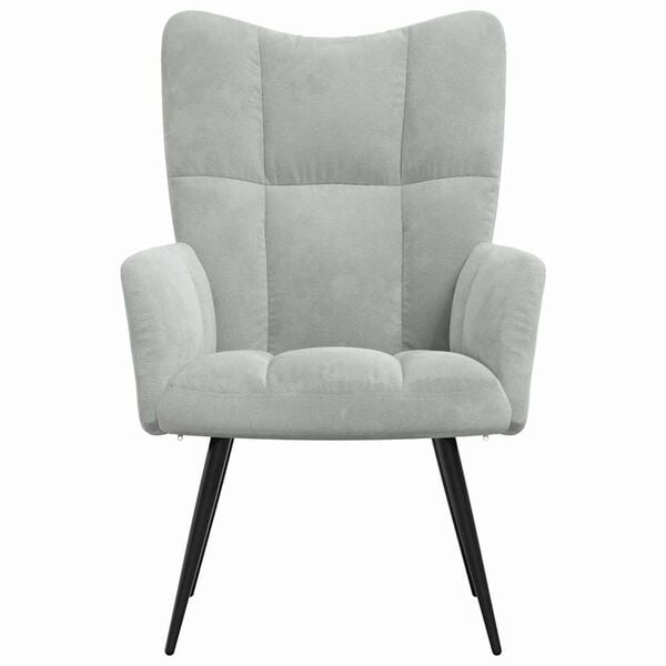 vidaXL Relaxing Chair Light Grey 70 x 61 x 96.5 cm Velvet