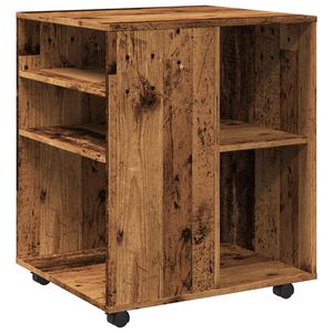 vidaXL Rolling Cabinet Old Wood 60x53x72 cm Engineered Wood