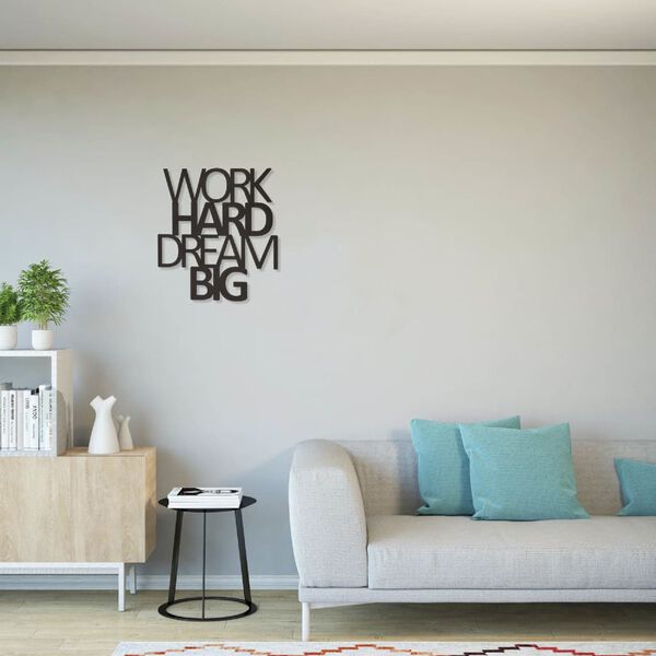 Homemania Wall Decoration Words 65x70 cm Steel Black