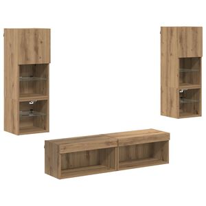 vidaXL TV Wall Unit 6 pcs Artisan Oak Engineered Wood