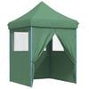 vidaXL Foldable Party Tent Pop-Up with 4 Sidewalls Green