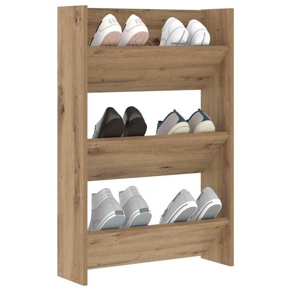 vidaXL Shoe Cabinet Artisan Oak 60 x 18 x 90 cm Engineered Wood