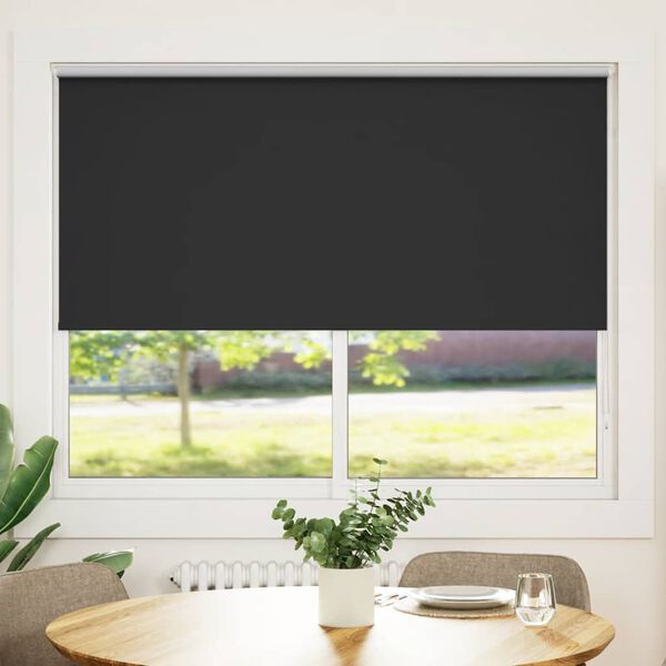 vidaXL Roller blind blackout 164.4x175 cm Fabric Width 160 cm black