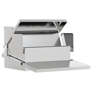 vidaXL Chicken Treadle Feeder Silver 50 x 40 x 29 cm Galvanised Steel