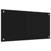 vidaXL Kitchen Backsplash Black 80 x 40 cm Tempered Glass