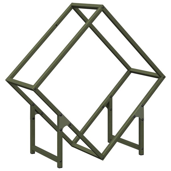 vidaXL Firewood Rack Olive Green 60x25x60 cm Cold-rolled steel