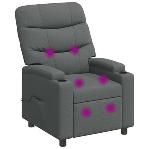 vidaXL Recliner Massage Chair Dark Grey 75 x 93 x 102 cm Fabric