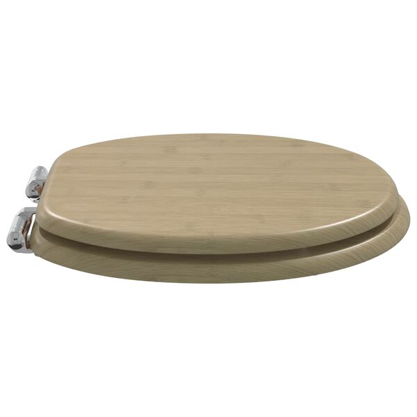 vidaXL WC Toilet Seats 2 pcs with Soft Close Lids MDF Bamboo Design