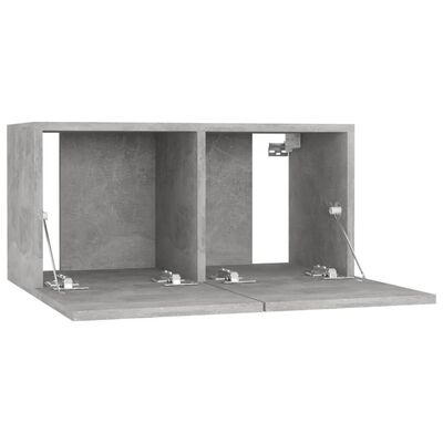 vidaXL TV Cabinets 4 pcs Concrete Grey 60x30x30 cm Engineered Wood