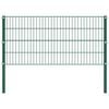 vidaXL Fence Panel with Posts Iron 1730x80 cm Green