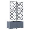 vidaXL Garden Planter 2 pcs LiGht Grey 80 x 40 x 143 cm Steel