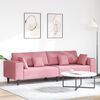 vidaXL Velvet Sofa with Cushion Pink 209 cm Velvet