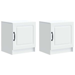 vidaXL Bedside Cabinet 2 pcs White 43 x 34.5 x 47 cm Engineered Wood