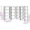 vidaXL 5-Layer Storage Shelves 4 pcs Anthracite Steel&Engineered Wood