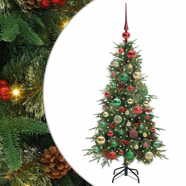 vidaXL Artificial Hinged Christmas Tree Green 120 cm PE and PVC