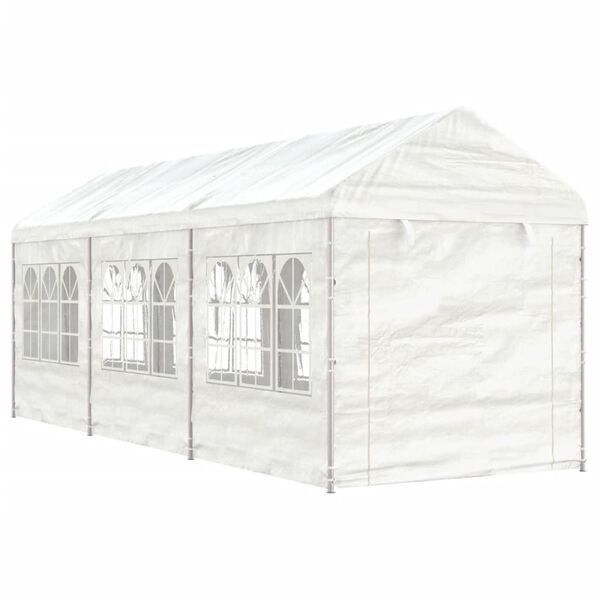 vidaXL Gazebo with Roof White 6.69x2.28x2.69 m Polyethylene