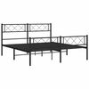 vidaXL Metal Bed Frame without Mattress with Footboard Black 120x200cm