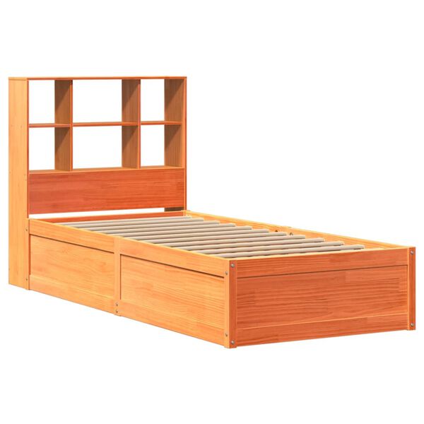vidaXL Bed Frame without Mattress Wax Brown 90x200 cm Solid Wood Pine