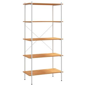 vidaXL 5-Tier Shelving Unit White and Oak 80x40x163 cm