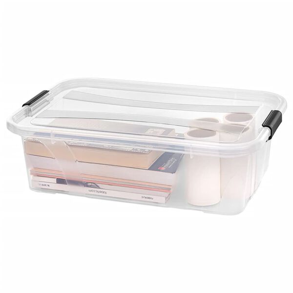 vidaXL Storage Boxes with Lids 2 pcs Transparent 7 L