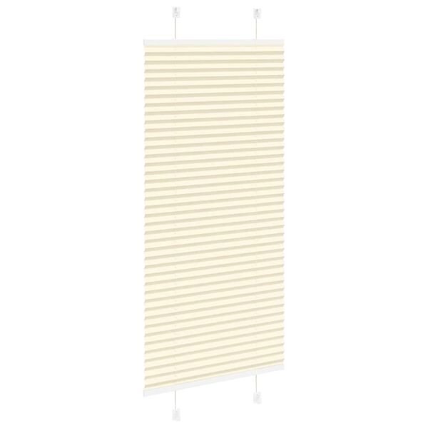 vidaXL Pleated Blind Cream 60x100 cm Fabric Width 59.4 cm Polyester
