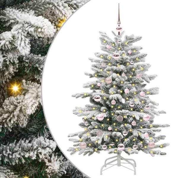 vidaXL Artificial Hinged Christmas Tree White 120 cm PE and PVC