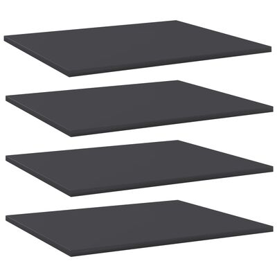 vidaXL Bookshelf Boards 4 pcs Grey 60x50x1.5 cm Engineered Wood