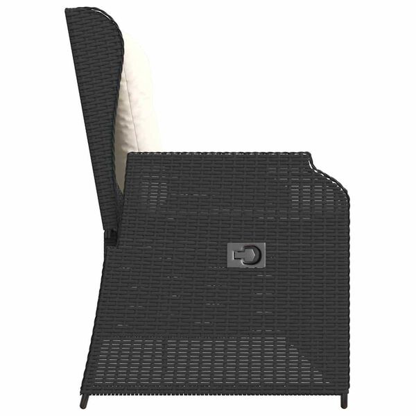 vidaXL Garden Bench with Cushion Black Poly rattan