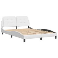 vidaXL Bed Frame with Headboard White 120x200 cm Faux Leather