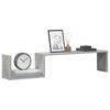 vidaXL Wall Shelf 2 pcs Concrete Grey 100x15x20 cm Engineered Wood
