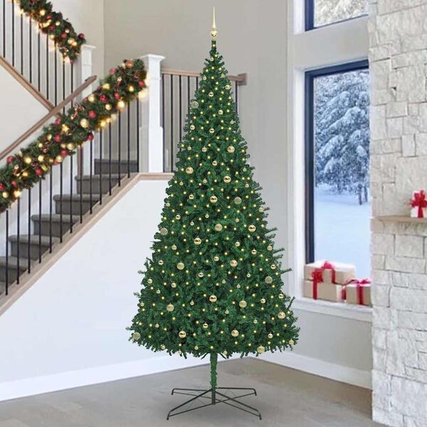 vidaXL Christmas Tree with Decorative String Lights Green 400 cm PVC