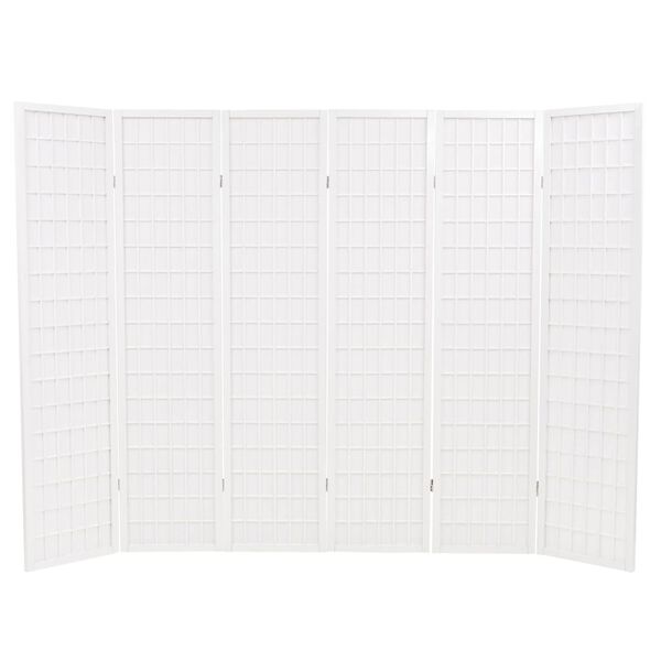 vidaXL Folding 6-Panel Room Divider Japanese Style 240x170 cm White