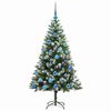vidaXL Artificial Hinged Christmas Tree with Flocked Snow 150 cm
