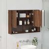 vidaXL Mirror Cabinet Brown Oak 80 x 17 x 55 cm Engineered Wood