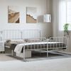 vidaXL Metal Bed Frame without Mattress with Footboard&nbsp;White 183x213cm