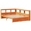vidaXL Bookcase Bed 2 pcs Wax Brown 200 x 150 cm Solid Pine Wood