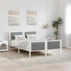 vidaXL Bed frame White and light grey 135 x 190 cm Solid pine wood